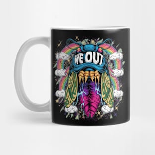 Funny Rainbow Cicada We Out Cute Cicada Brood Emergence Mug